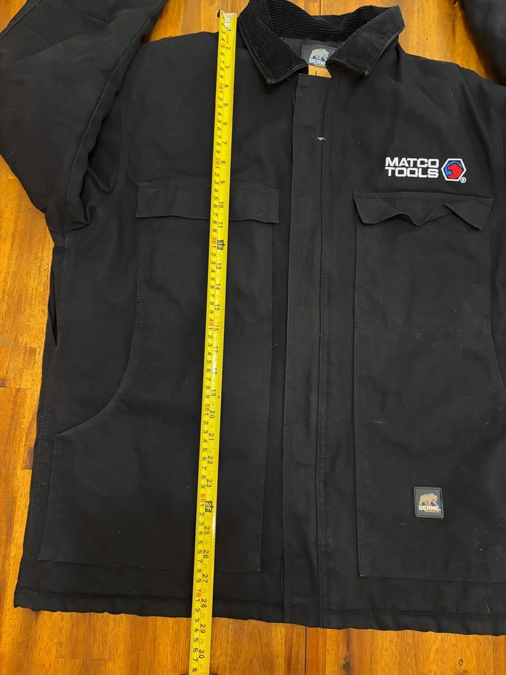 Berne Marco Tools Black Work Jacket - Men's Heavy-Duty Canvas Coat size large